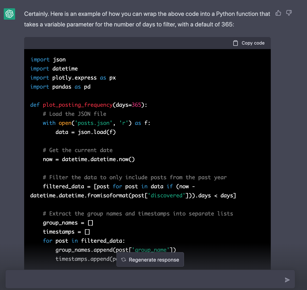 ChatGPT Output