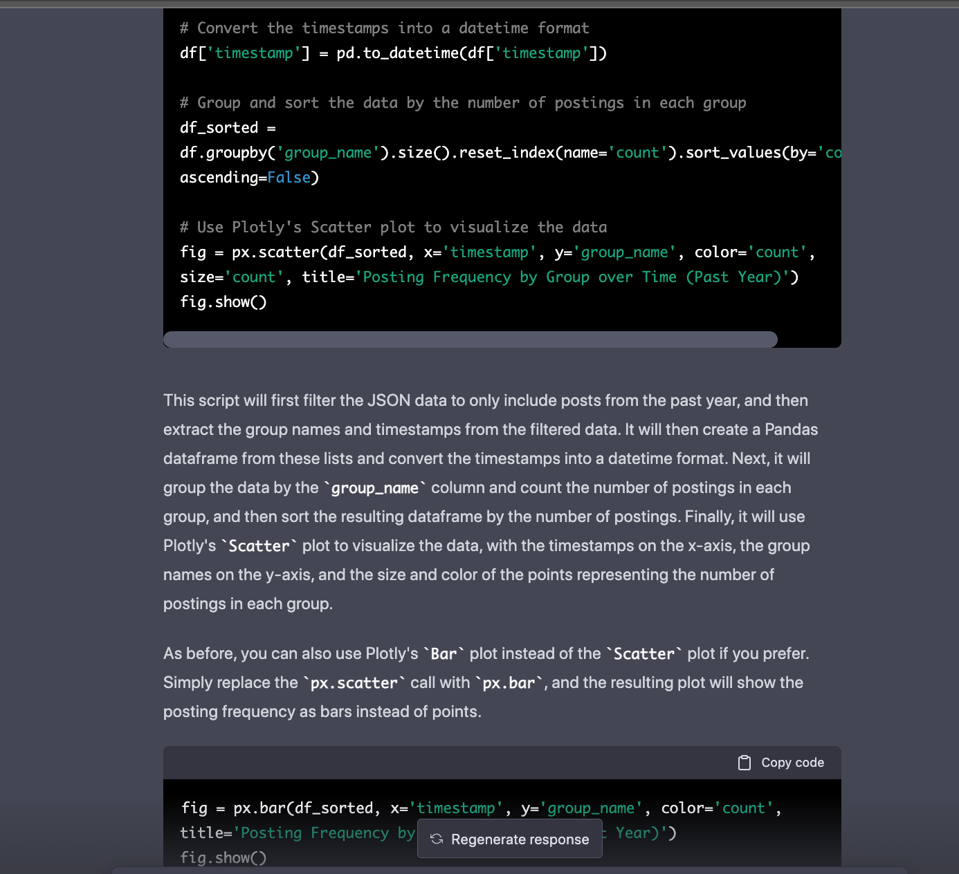 Chat GPT Output (part 2 of 2)